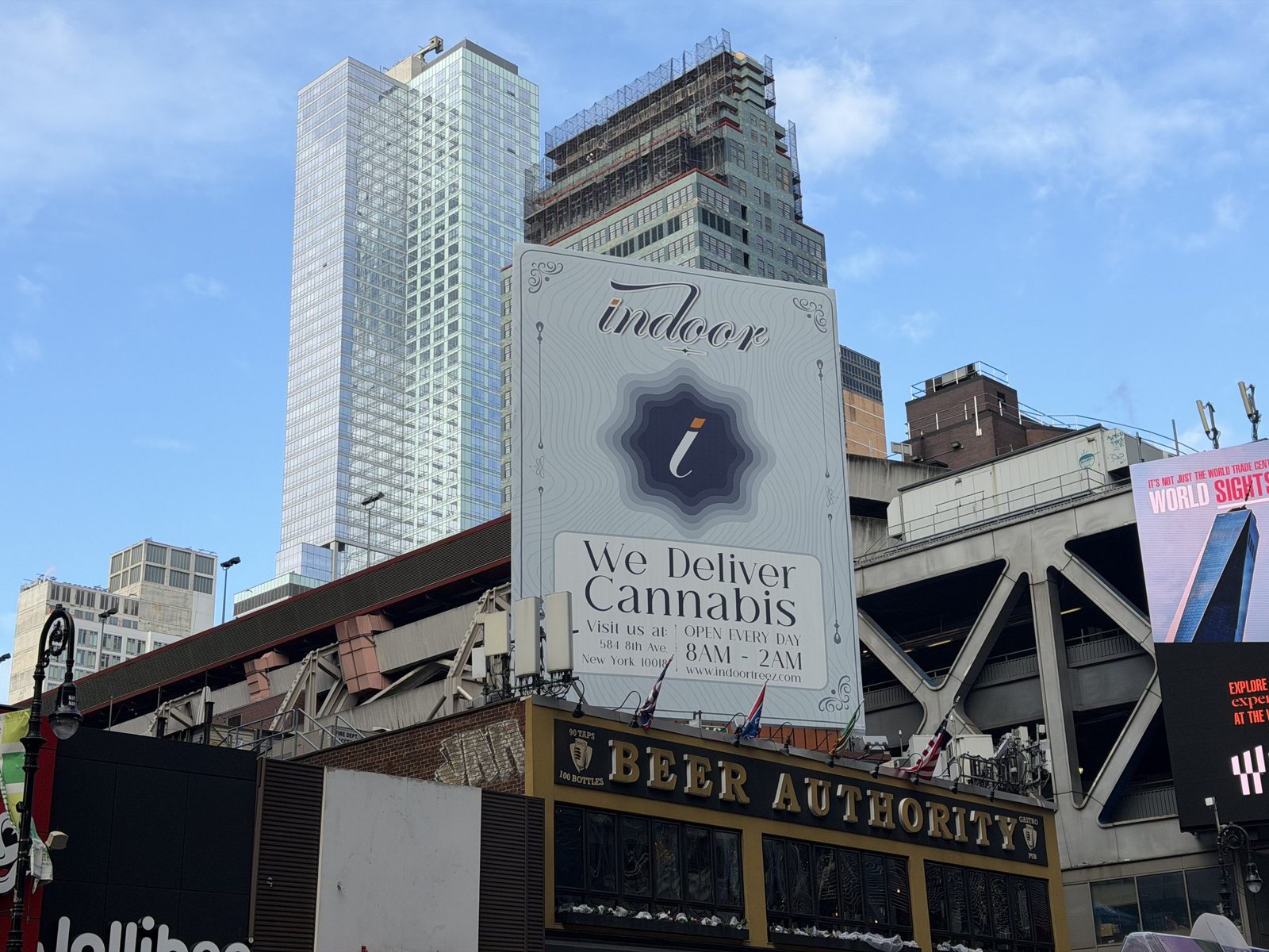 Should It Stay or Should It Go? Prohibited Cannabis Billboard Delivers Dilemma on 8th Avenue – W42ST