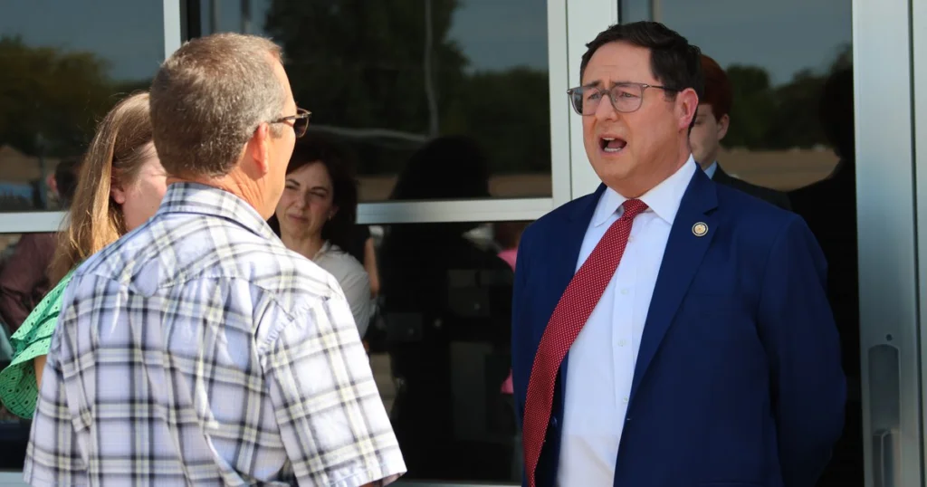 First District Rep. Mike Flood fields questions about medical marijuana, immigration and the Epstein files at town hall – Nebraska Public Media